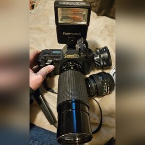 Canon T70 Black SLR Camera with Lenses